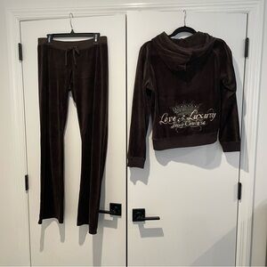 Juicy Couture Brown Velour Tracksuit